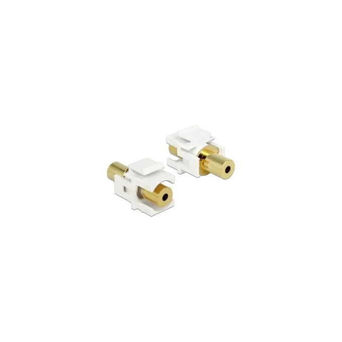 Keystone Modul Klinkenbuchse 3.5 mm 4 Pin to Klinkenbuchse 3.5 mm 4 Pin vergoldet weiß — image 1