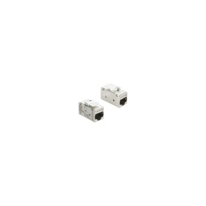 Keystone Modul Kupplung RJ45 Buchse zu RJ45 Buchse Cat.6A Metall silber weiß — image 1