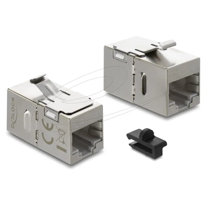 Keystone Modul Kupplung RJ45 Buchse zu RJ45 Buchse Cat.6A mit Metall Latch und Clip. geschirmt — image 1