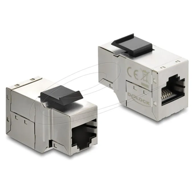 Keystone Modul Kupplung RJ45 Buchse zu RJ45 Buchse Cat.6A mit schwarzer Kunststoff Latch. geschirmt — image 1