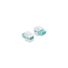 Keystone Modul LC Duplex Buchse zu LC Duplex Buchse aqua weiß