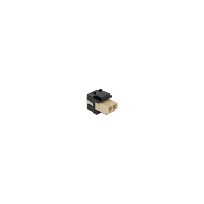 Keystone Modul LC Duplex Buchse zu LC Duplex Buchse beige schwarz — image 1