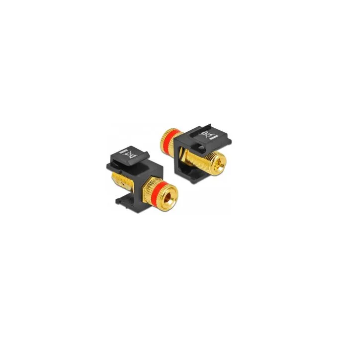 Keystone Modul Polklemme to Gewindebuchse rot schwarz — image 1