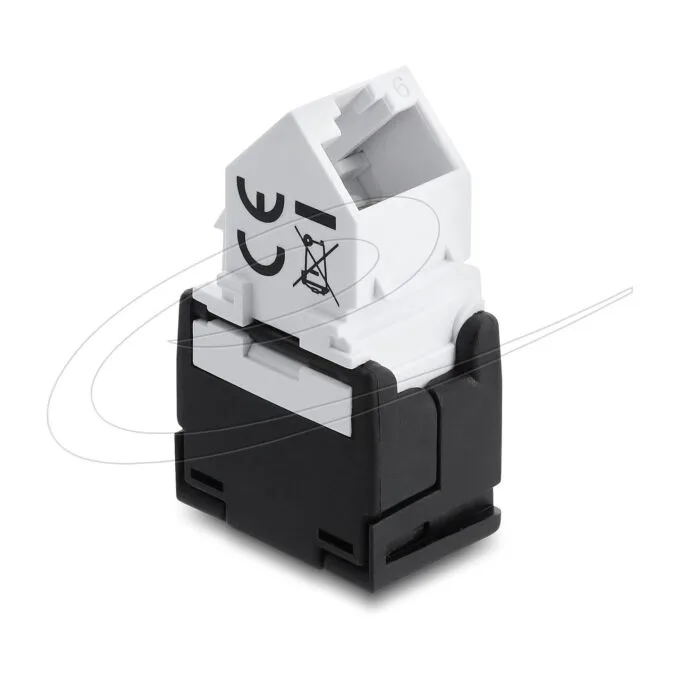 Keystone Modul RJ45 Buchse zu LSA Cat.6 45° gewinkelte Buchse ungeschirmt schwarz weiß — image 2