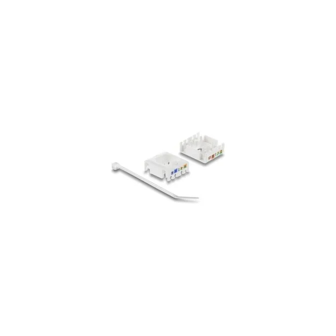 Keystone Modul RJ45 Buchse zu LSA Cat.6 UTP werkzeugfrei mit Staubschutzklappe weiß schwarz — image 3