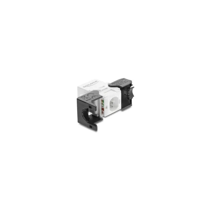 Keystone Modul RJ45 Buchse zu LSA Cat.6 UTP werkzeugfrei schwarz weiß — image 2