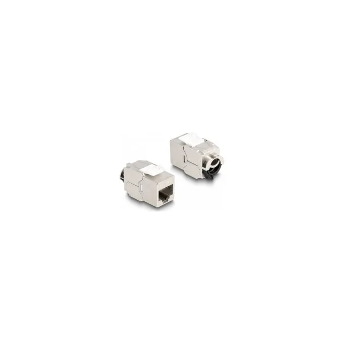 Keystone Modul RJ45 Buchse zu LSA Cat.6A STP mit Verschlussclip und kabelbinderfrei — image 1