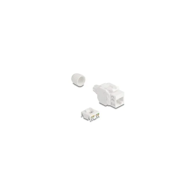 Keystone Modul RJ45 Buchse zu LSA Cat.6A UTP 180° werkzeugfrei mit Kabelverschraubung — image 1