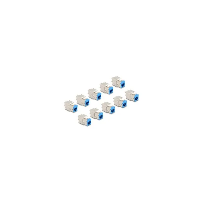 Keystone Modul RJ45 Buchse zu LSA Cat.6A werkzeugfrei blau Set 10 Stück — image 1