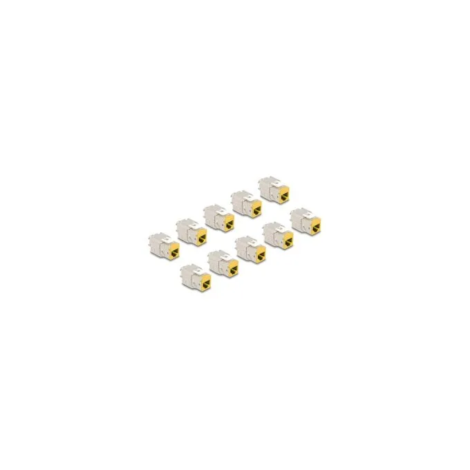 Keystone Modul RJ45 Buchse zu LSA Cat.6A werkzeugfrei gelb Set 10 Stück — image 1