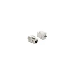 Keystone Modul RJ45 Buchse zu LSA Cat.6A werkzeugfrei geschirmt Metall silber weiß
