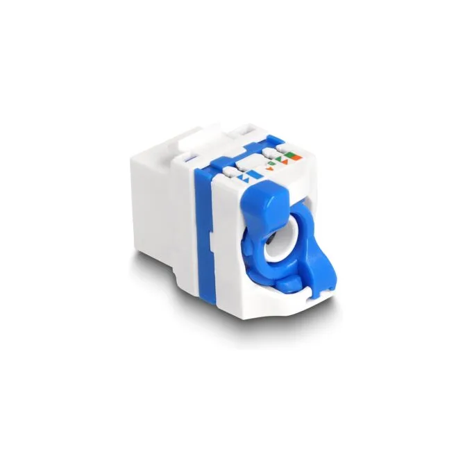 Keystone Modul RJ45 Buchse zu LSA Cat.6A werkzeugfrei mit blauen Drehverschluss — image 2