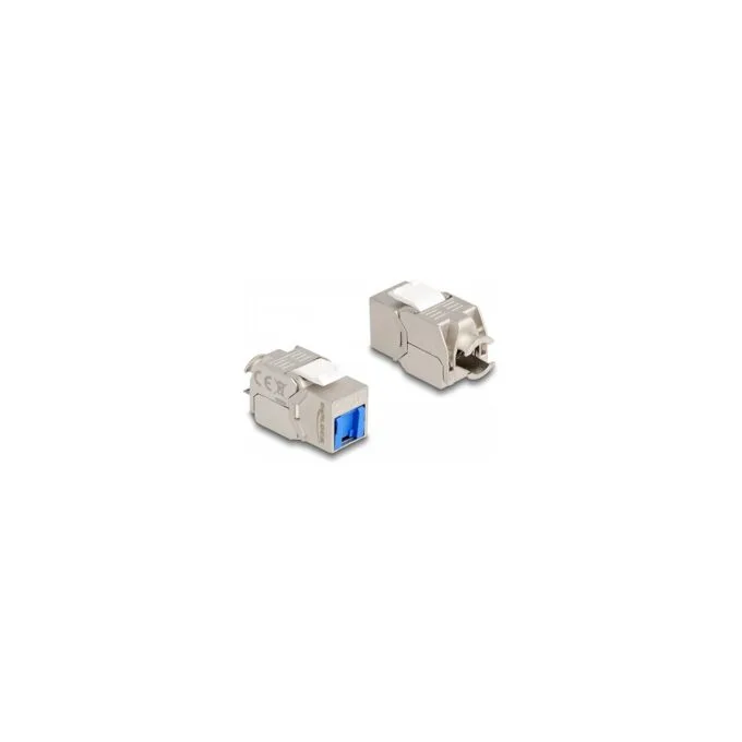 Keystone Modul RJ45 Buchse zu LSA Cat.6A werkzeugfrei mit blauer Staubschutzkappe — image 1