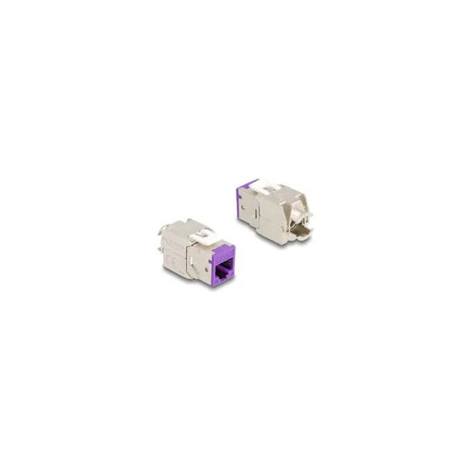Keystone Modul RJ45 Buchse zu LSA Cat.6A werkzeugfrei violett Set 10 Stück — image 2