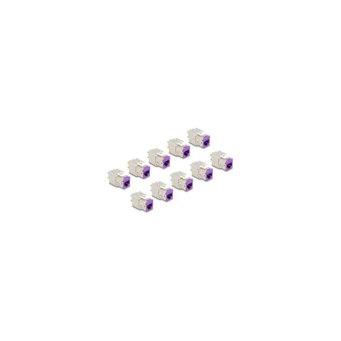 Keystone Modul RJ45 Buchse zu LSA Cat.6A werkzeugfrei violett Set 10 Stück — image 1