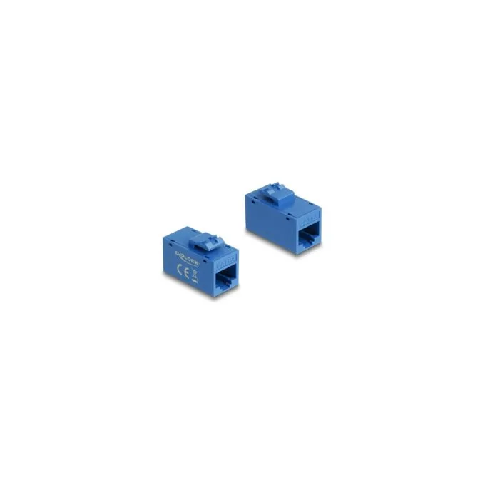 Keystone Modul RJ45 Buchse zu RJ45 Buchse Cat.6A UTP blau — image 1