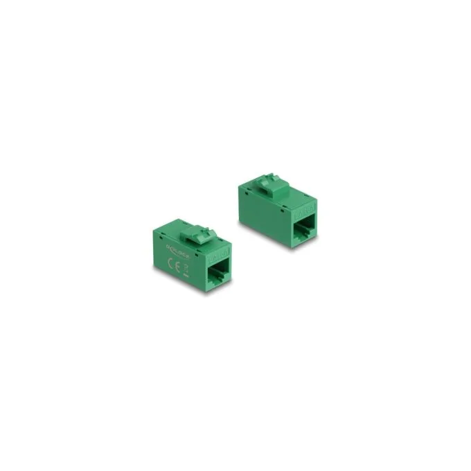 Keystone Modul RJ45 Buchse zu RJ45 Buchse Cat.6A UTP grün — image 1