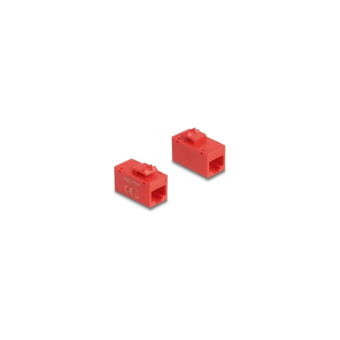 Keystone Modul RJ45 Buchse zu RJ45 Buchse Cat.6A UTP rot — image 1