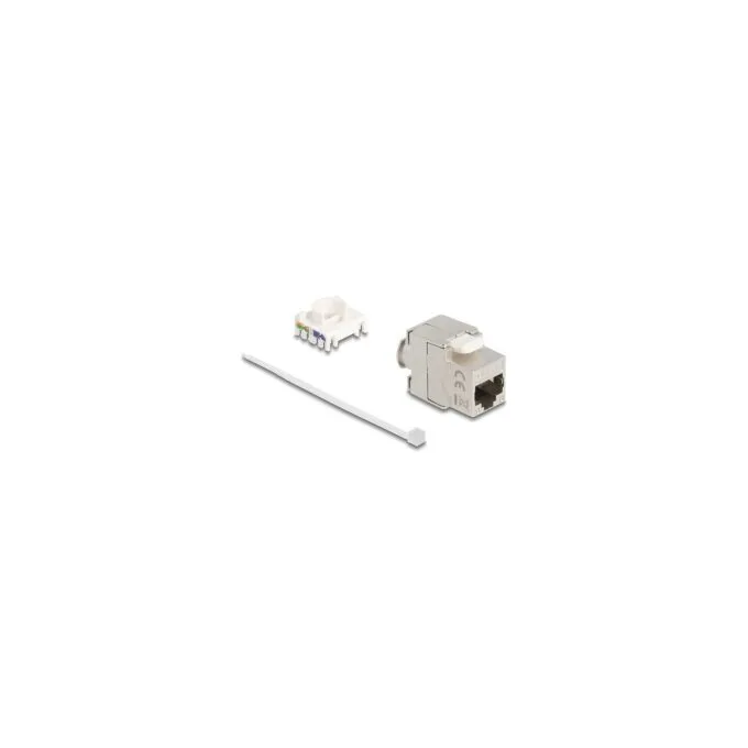 Keystone Modul Slim RJ45 Buchse zu LSA Cat.6A geschirmt 180° werkzeugfrei — image 1