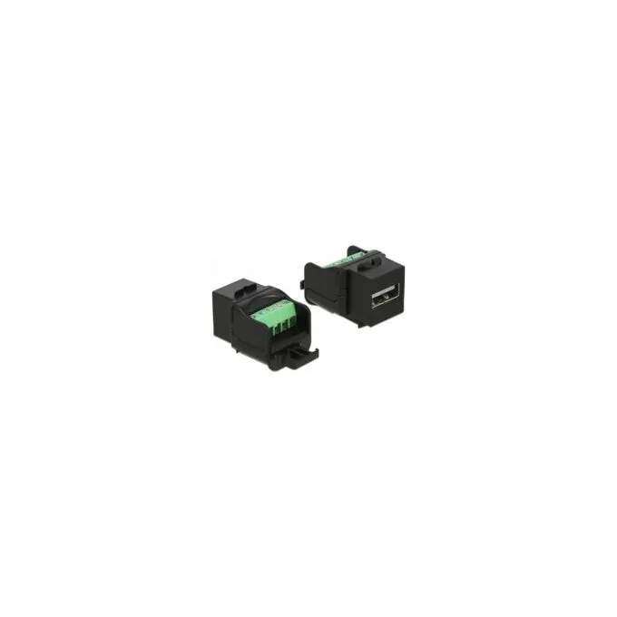 Keystone Modul USB 2.0 A Buchse zu Terminalblock schwarz — image 1