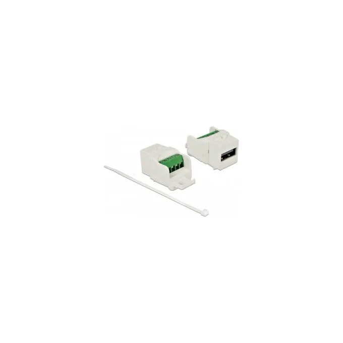 Keystone Modul USB 2.0 A Buchse zu Terminalblock weiß — image 1
