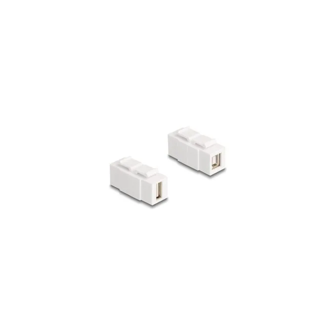Keystone Modul USB 2.0 Typ-A Buchse zu USB 2.0 Typ-B Buchse beidseitig einbaubar weiß — image 1