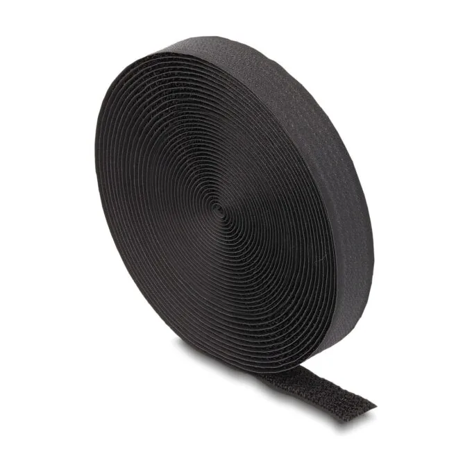 Klettband auf Rolle mit Schlaufe L 5 m x B 20 mm schwarz — image 1