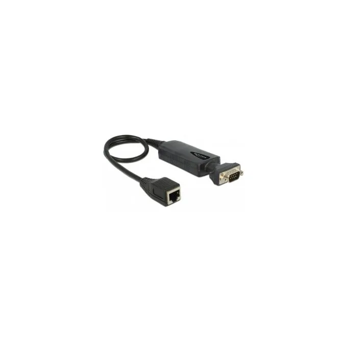 Konverter Ethernet LAN RJ45 10 100 Mbps Buchse zu seriell RS-232 DB9 Stecker mit Muttern — image 1