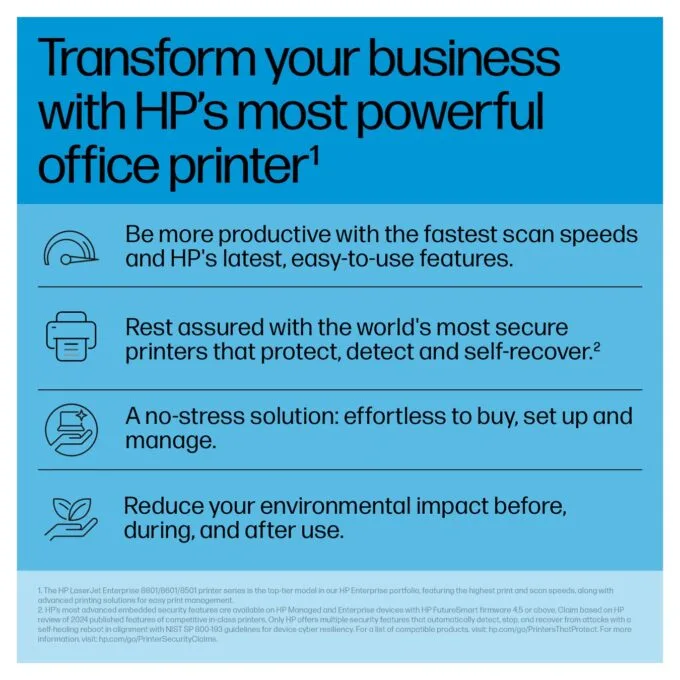 L HP Mono LaserJet Enterprise MFP 8601dn 70ppm Prntr Europe — image 12