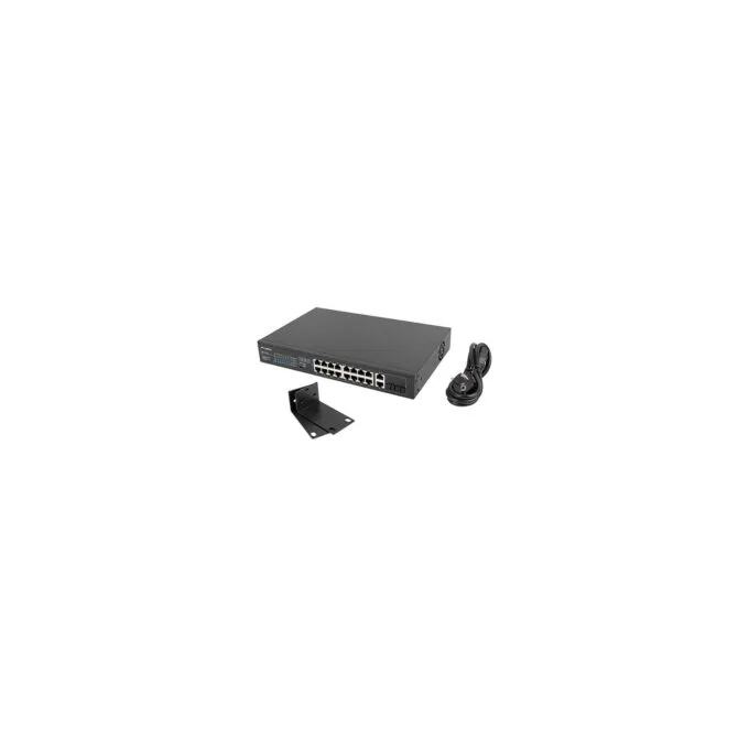 LANBERG Switch 16-Port PoE+ 2x1GB 1xSFP 19' unmanaged 250W — image 3