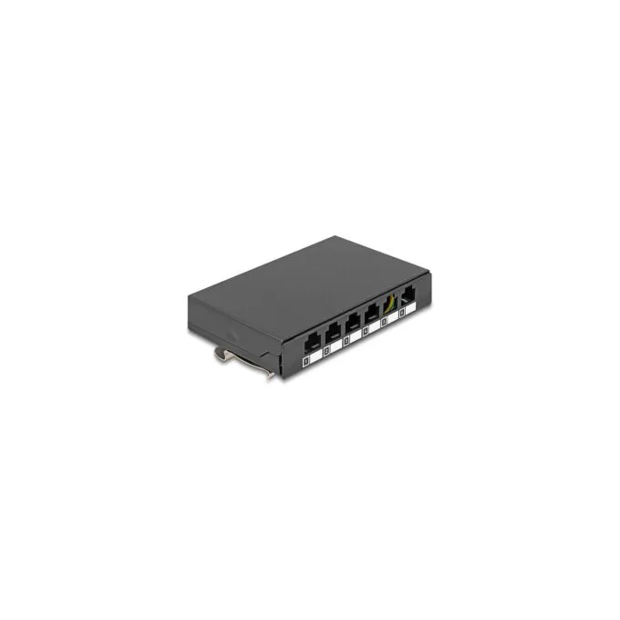 Leergehäuse 6 Port für Keystone RJ-Module schwarz - zur Montage an Tisch. Wand oder Hutschiene — image 1