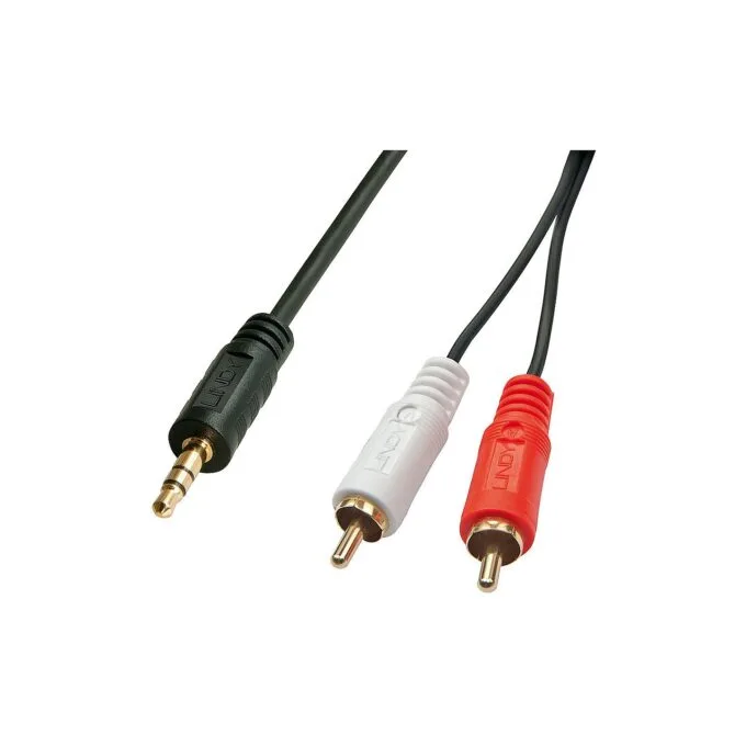 LINDY Audiokabel RCA 3.5mm 1m 2xRCA 3.5mm m m vergoldet — image 1