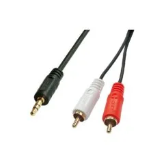 LINDY Audiokabel RCA 3.5mm 5m 2xRCA 3.5mm m m vergoldet
