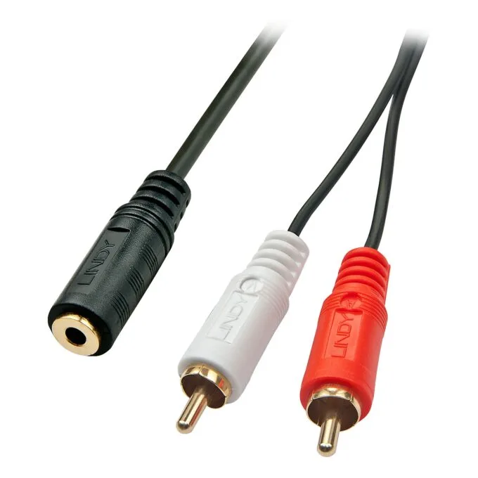 LINDY Audiokabel Stereo 3.5mm 2xRCA F M 0.25m — image 1