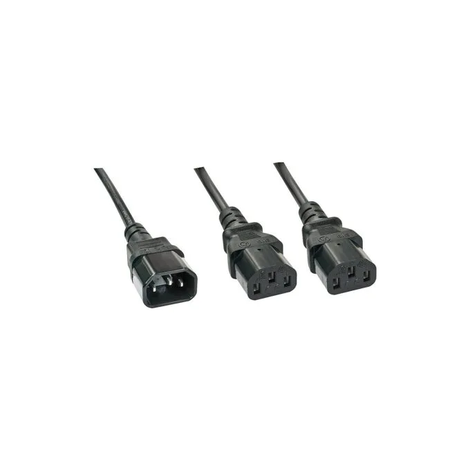 LINDY IEC-Netzkabel C14 an 2x IEC C13 1m — image 1