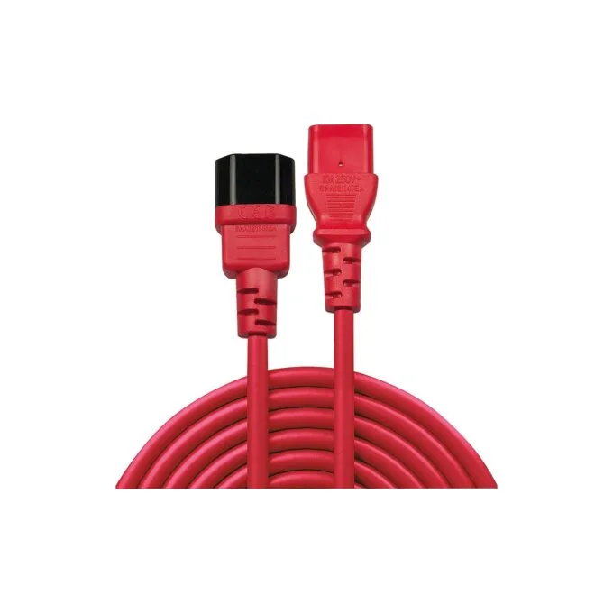 LINDY IEC-Netzverlängerung C14 - C13 rot 0.5m — image 2