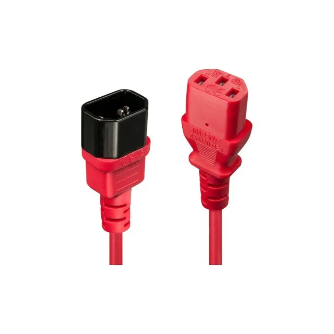 LINDY IEC-Netzverlängerung C14 - C13 rot 0.5m — image 1