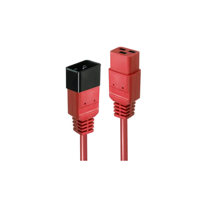 LINDY IEC-Netzverlängerung C19 auf C20 rot 1m extern bulk — image 1