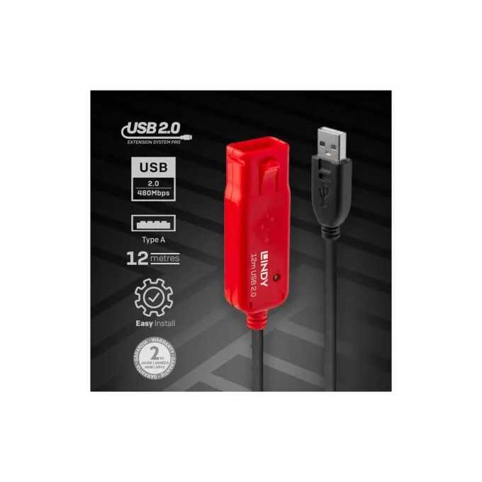 LINDY USB 2.0 Aktiv-Verlängerungs-Hub Pro 4 Port 12m — image 3
