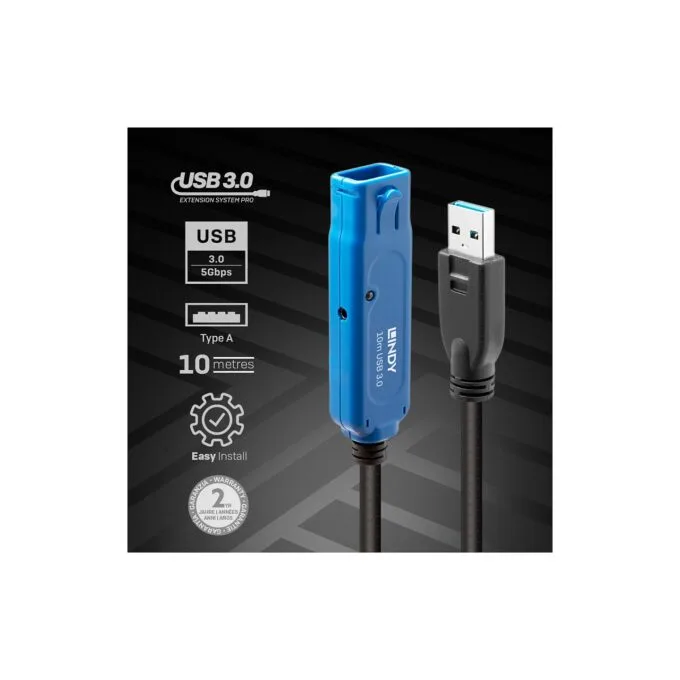 LINDY USB 3.0 Aktiv-Verlängerung Typ A A Pro M F 8m — image 2