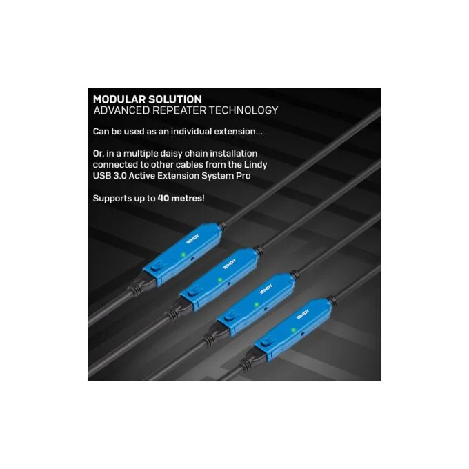 LINDY USB 3.0 Aktiv-Verlängerung Typ A A Pro M F 8m — image 6