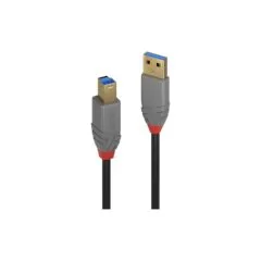 LINDY USB 3.0 Kabel Typ A B Anthra Line M M 0.5m