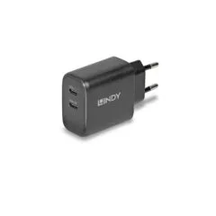 LINDY USB-C Ladegerät 2-Port GaN Charger 65W. schwarz