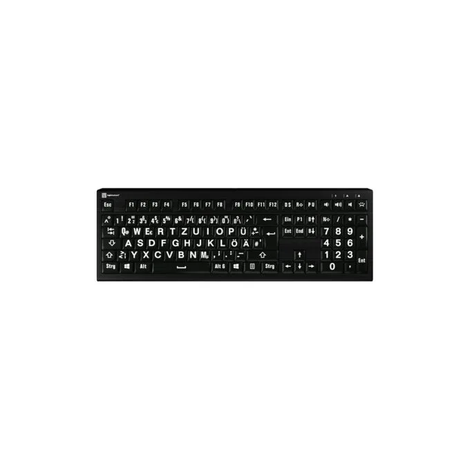 LogicKeyboard XL-Print Astra 2 White on Black DE — image 1