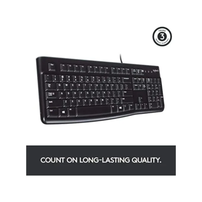 Logitech K120 Keyboard Greek QWERTY Full-Size black — image 3