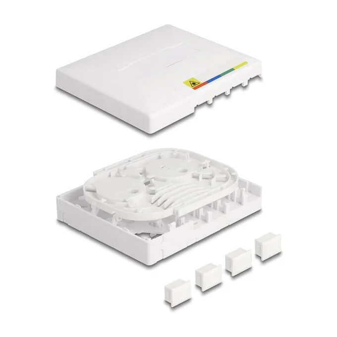 LWL Anschlussdose FTTH zur Wandmontage für 4 x SC Simplex oder LC Duplex weiß — image 5