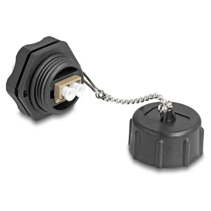 LWL Einbaubuchse LC Duplex zu LC Duplex mit Verschlusskappe Multimode IP68 staub- und wasserdicht — image 2