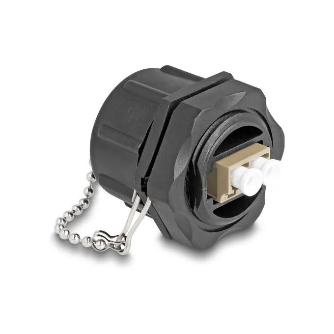 LWL Einbaubuchse LC Duplex zu LC Duplex mit Verschlusskappe Multimode IP68 staub- und wasserdicht — image 1