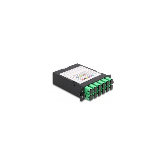 LWL HD (High Density) Kassette MPO Stecker zu 12 x SC Simplex Buchse. 12 Fasern. Singlemode. Polarität A. 9 125 μm — image 1