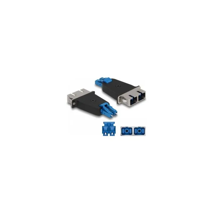 LWL Hybrid Kupplung LC Duplex Stecker zu SC Duplex Buchse blau — image 1